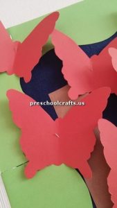 Make butterfly with colored paper for kindergarten