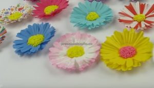 Paper Flowers Crafts Making for preschool