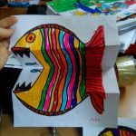 color and folding paper activity for fish