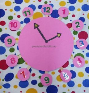 craft ideas related to clock for preschool