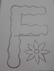 flower letter f template for alphabet craft ideas