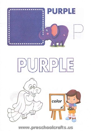 p is for purple coloring page