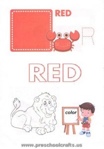 r is for red coloring page