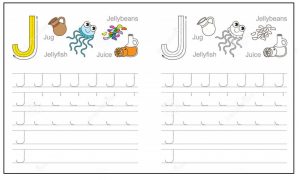 Colored Letter J Worksheets Alphabet J sound handwriting