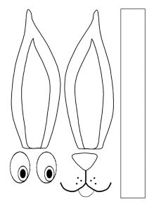 Easter Bunny Cut and Paste Puppet Worksheet for Preschool