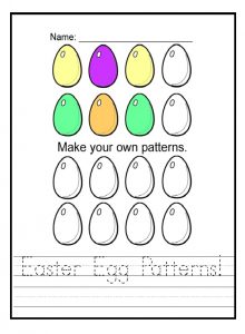 Easter Egg Patterns Worksheet for Preschool