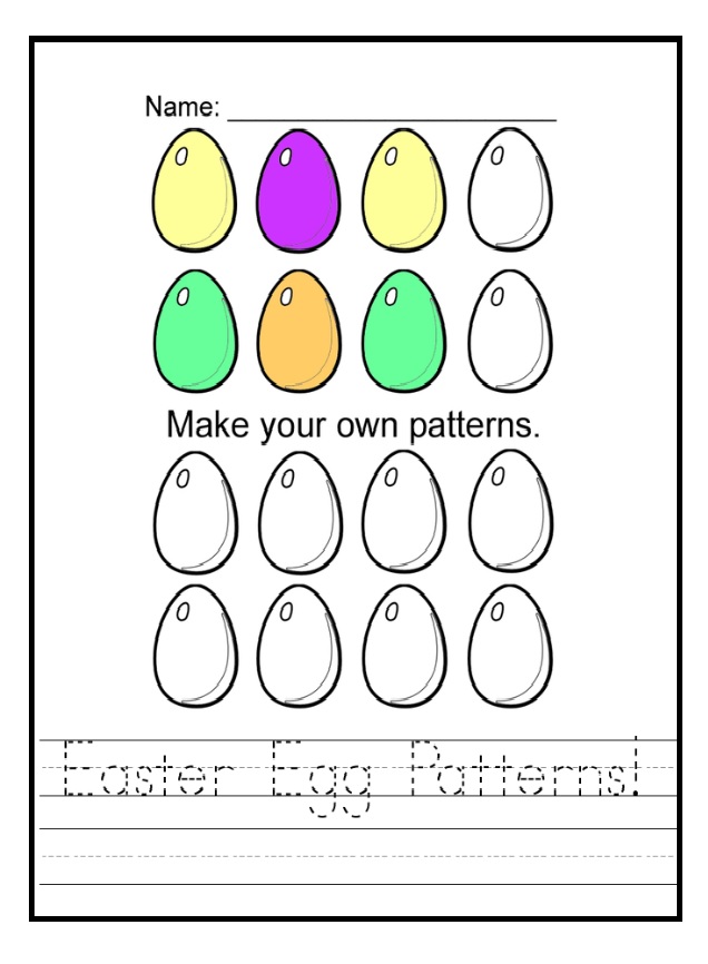 Happy Easter Worksheet for Kids - Preschool and Kindergarten