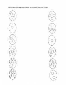 Happy Easter Worksheet Match the Eggs with the same amount of designs