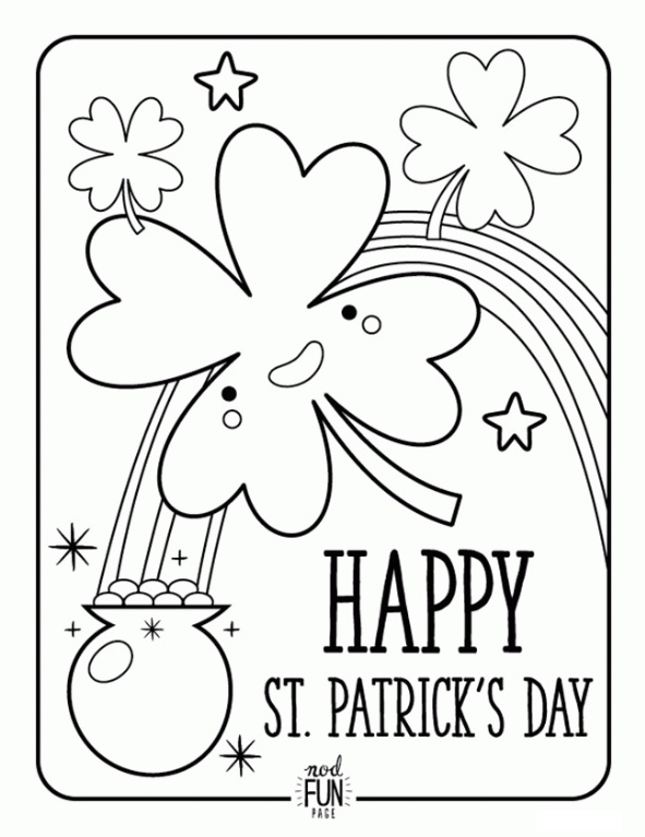 St. Patrick's Day rainbow coloring pages for preschool