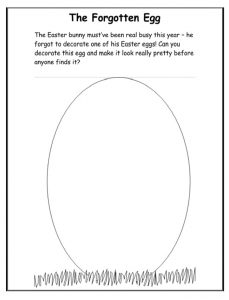 The Forgotten Egg Worksheet for Happy Easter