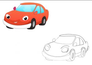 car colored coloring pages for kindergarten and preschool free printable