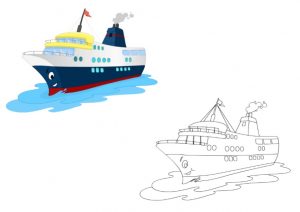 cruise ship coloring pages for kindergarten and preschool
