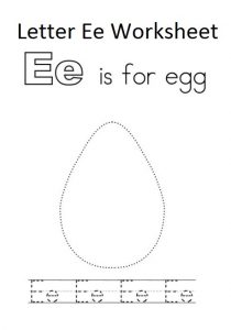 e is for egg worksheet for preschool