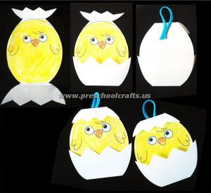 easter folding paper chick crafts for kids