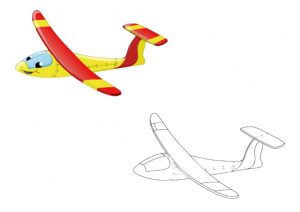 free printable airplane colored coloring pages for kindergarten and preschool
