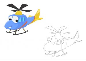 free printable helicopter colored coloring pages for kindergarten and preschool