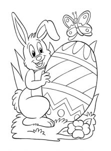 happy easter bunny egg coloring pages