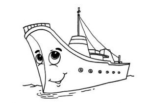 happy ship coloring pages for kindergarten and preschool