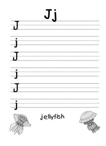 j is for jellyfish worksheet for preschool