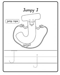 j is for jump worksheet for kindergarten