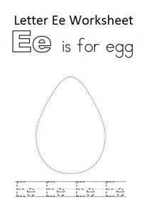 letter e is for egg worksheet