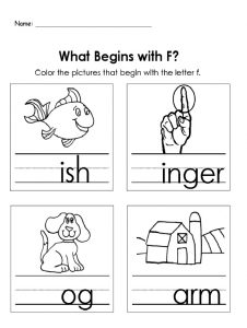 letter f worksheet what begins with f