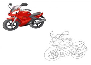 motorcycle colored coloring pages for kindergarten and preschool free printable