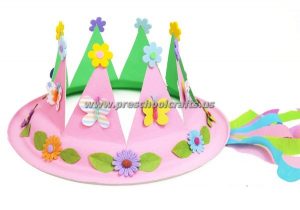 paperplate spring crown crafts for kids