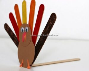 popsicle stick turkey craft for kids