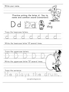 practice writing the letter d