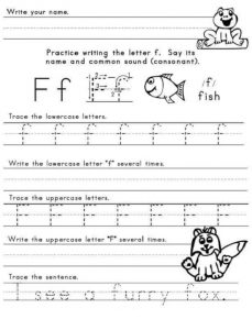 practice writing the letter f worksheet for firstgrade