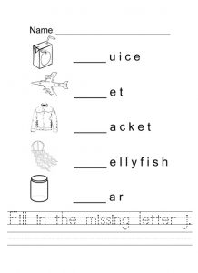 preschool worksheet related to letter j