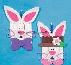 rabbit popsicle stick crafts for kids