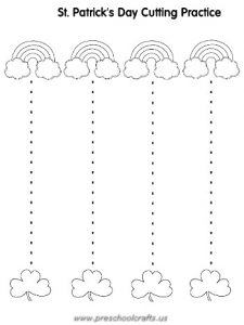 st patrick day trace line worksheets