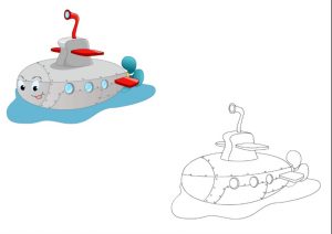 submarine coloring pages for kindergarten and preschool