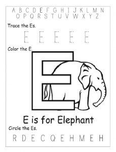 trace letter e - color the letter e - circle letter e worksheet