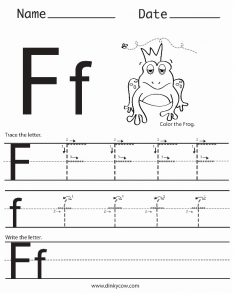 trace the letter f worksheet