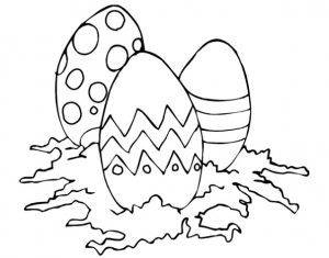 Coloring pages related to happy easter egg for Kindergartner