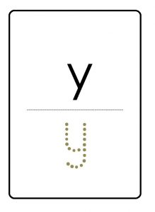Draw a lowercase letter y free printable for preschool