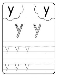Draw the lowercase letter y for 1st grade