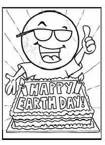 Free Printable Happy Earth Day Coloring Page for Preschool