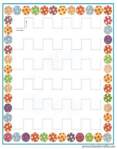 Free Printable Tracing Line Worksheet for Preschooler