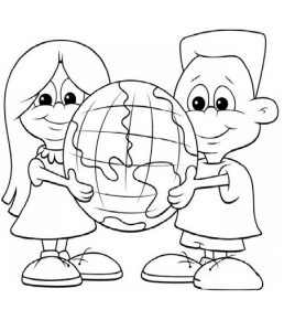 Happy Earth Day Colouring Pages for Toddler