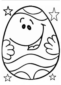 Happy Easter Egg Coloring Pages for Kindergarten