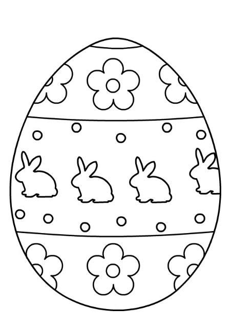 Happy Easter Egg Coloring Pages for Kindergartners