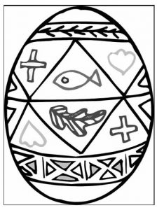 Happy Easter Egg Coloring Pages for Primary School