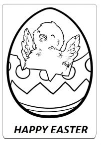 Happy Easter Egg Colouring Pages for Kindergarten