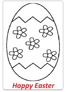 Happy Easter Egg Colouring Pages for Preschooler