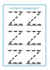 Practice tracing Line letter z worksheets for preschooler