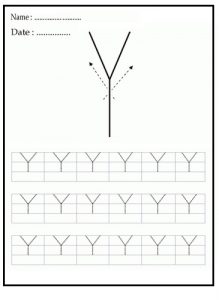 Practice writing the uppercase letter Y worksheet